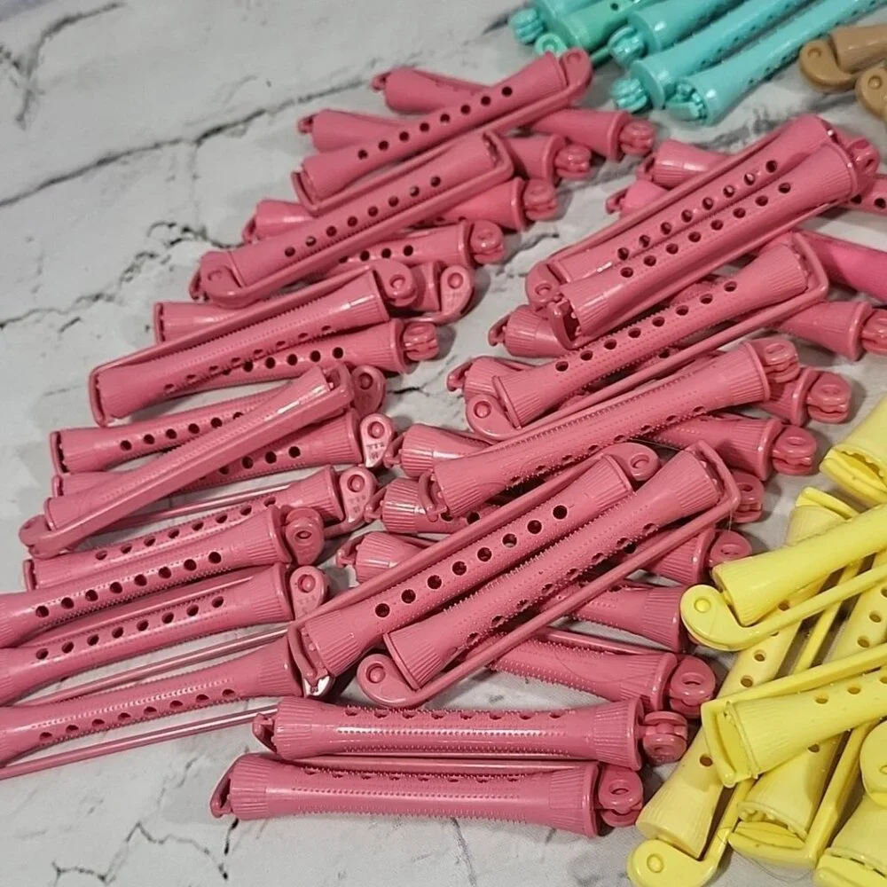 Vintage Goody Perm Rod Rollers With Swing Arm Large Lot Of 72 In 4 Colors‎ USA